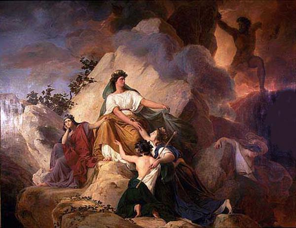 Francois-Edouard Picot Cybele protects from Vesuvius the towns of Stabiae oil painting image